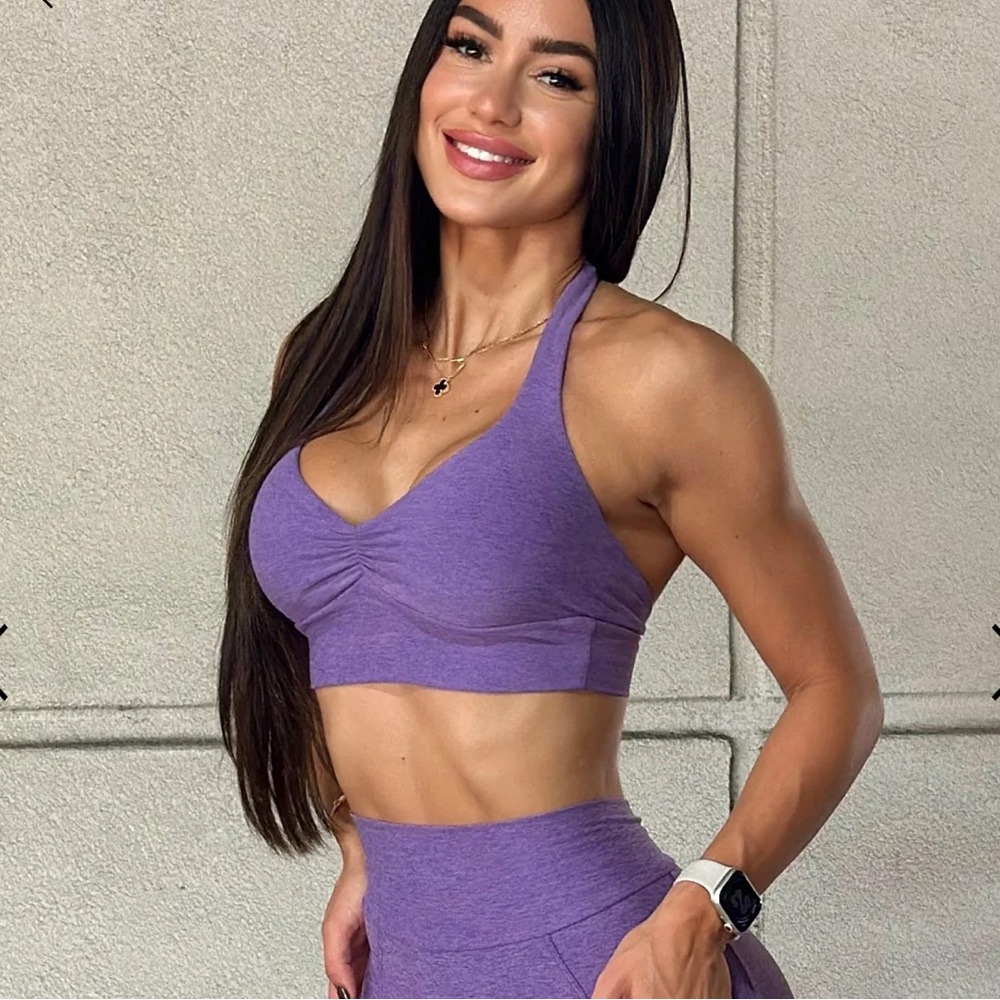 Bombshell Sportswear Backless Bra Violet BNWT